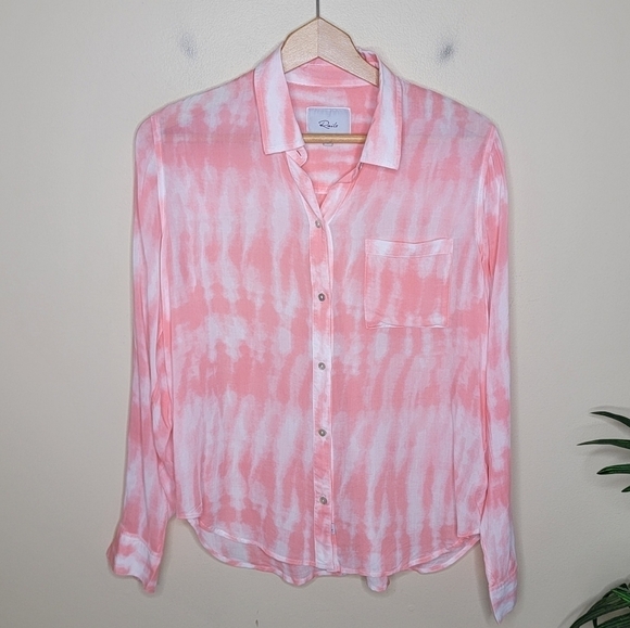 Rails | Josephine Coral Tide Tie Dye Button Down Shirt Size Small - Picture 1 of 5